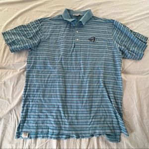 Peter Millar interlachen country club blue stripe polo L